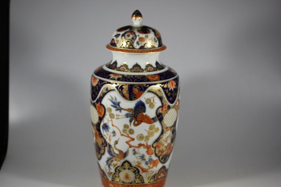 Kaiser Yokohama mit Echt Kobalt Vase Tischvase Höhe 20 cm